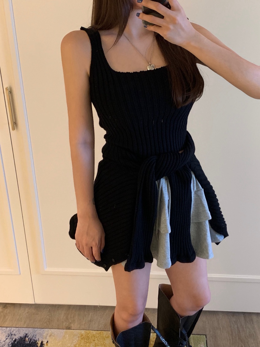 BADCALM韓國代購㊣女裝新品休閑人氣時尚25秋冬套裝荷葉邊開衫BADCALM套裝