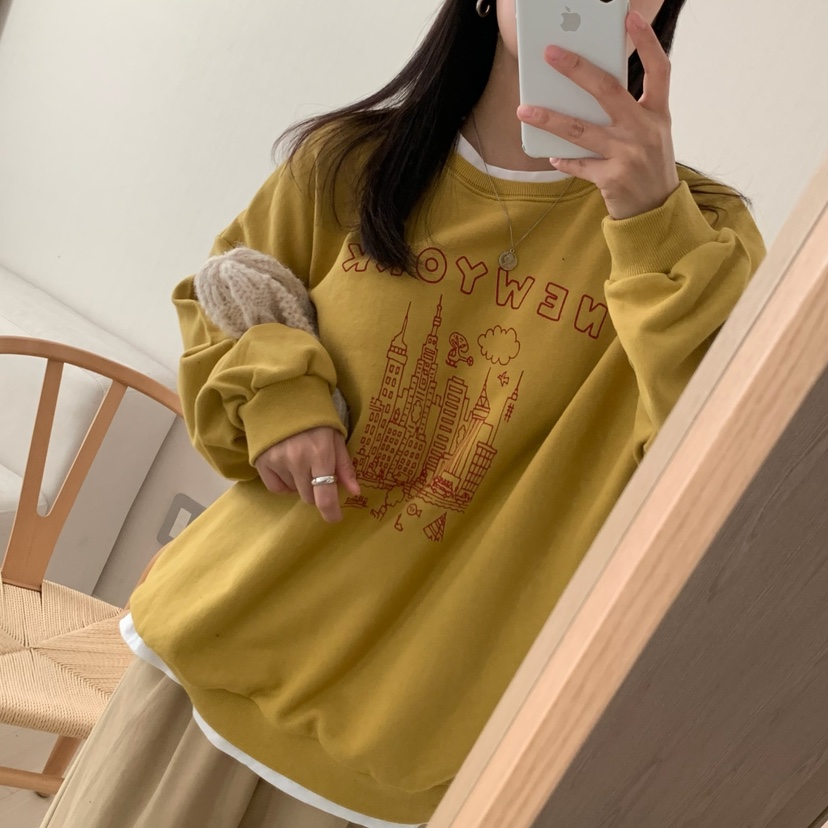 FROMJINI東大門㊣實拍女士新品25秋冬推薦休閑衛衣不含內搭FROMJINI衛衣
