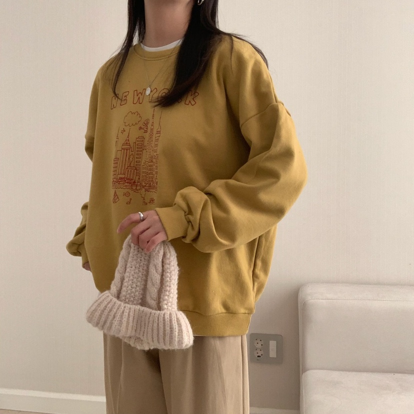 FROMJINI東大門㊣實拍女士新品25秋冬推薦休閑衛衣不含內搭FROMJINI衛衣