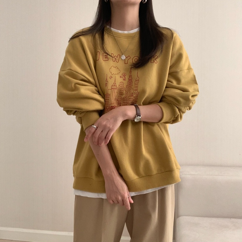 FROMJINI東大門㊣實拍女士新品25秋冬推薦休閑衛衣不含內搭FROMJINI衛衣