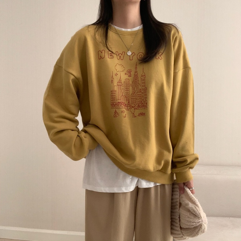 FROMJINI東大門㊣實拍女士新品25秋冬推薦休閑衛衣不含內搭FROMJINI衛衣