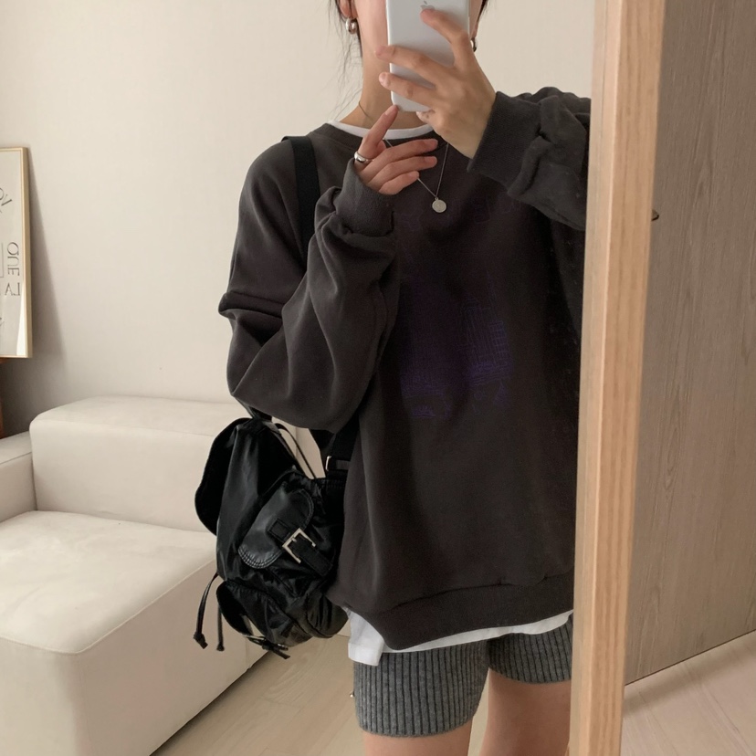 FROMJINI東大門㊣實拍女士新品25秋冬推薦休閑衛衣不含內搭FROMJINI衛衣