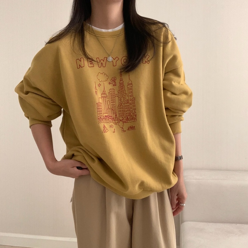 FROMJINI東大門㊣實拍女士新品25秋冬推薦休閑衛衣不含內搭FROMJINI衛衣圖色1