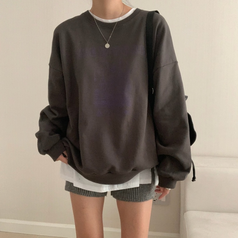 FROMJINI東大門㊣實拍女士新品25秋冬推薦休閑衛衣不含內搭FROMJINI衛衣圖色2