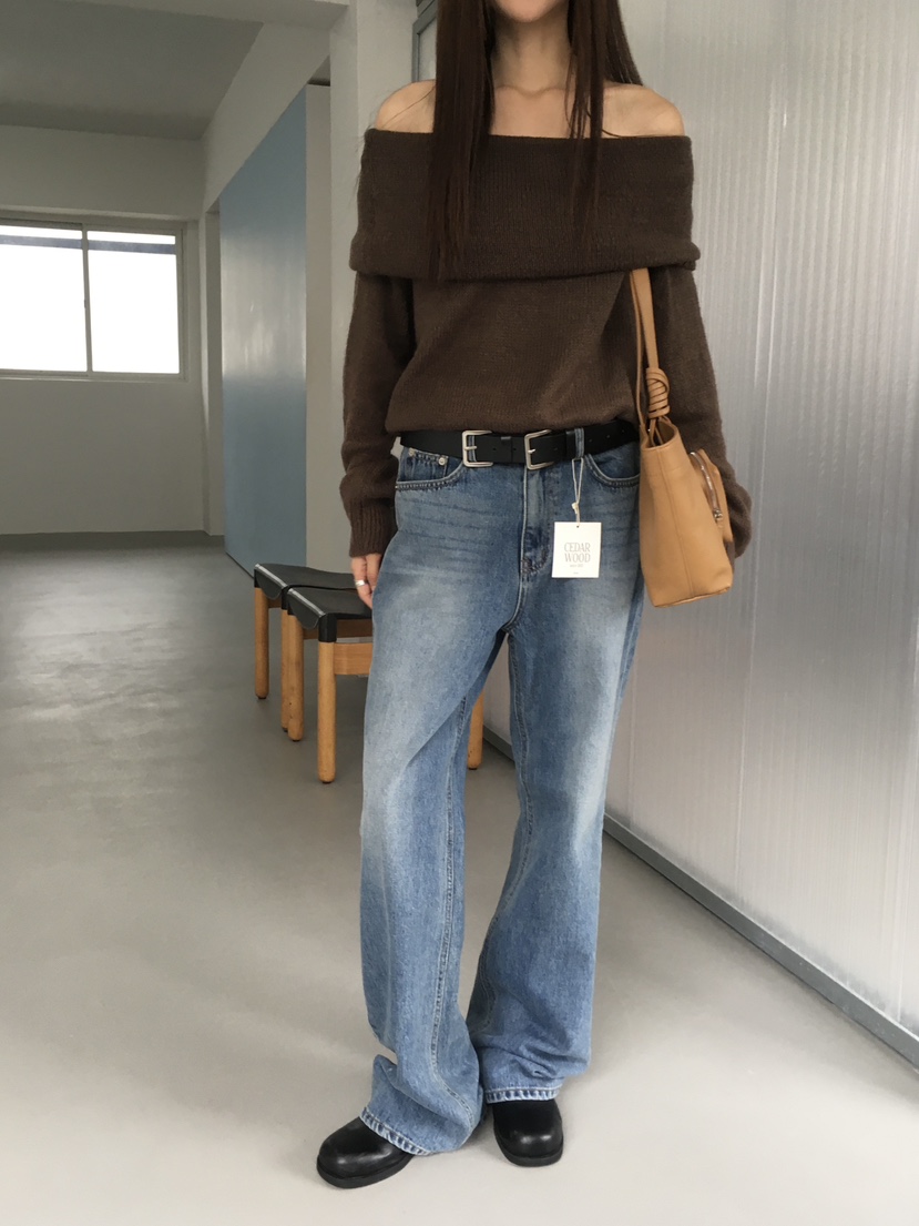 CEDARWOOD韓國代購㊣女裝新品25秋冬真品熱賣時尚休閑牛仔褲CEDARWOOD牛仔褲