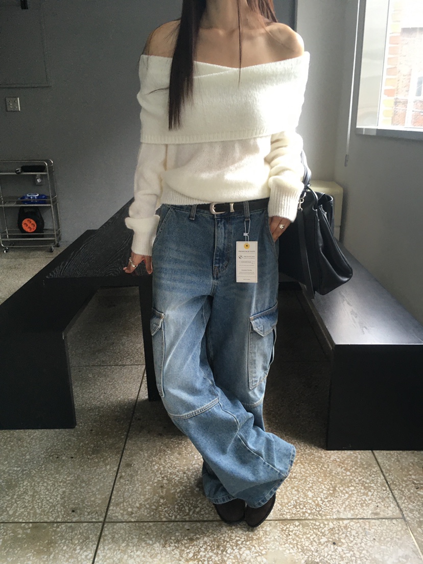 CEDARWOOD東大門㊣代購女士新品真品25秋冬針織衫馬海毛露肩CEDARWOOD針織衫
