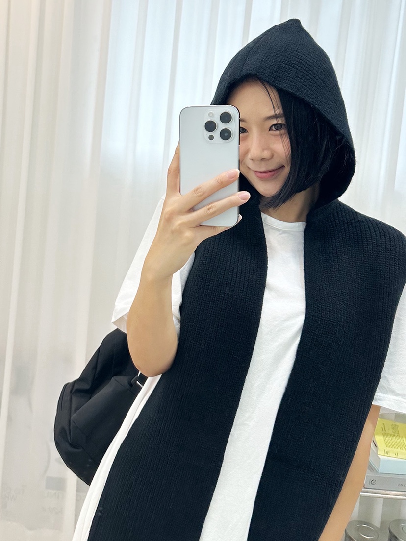 NICEALICE東大門㊣代購女裝新品真品職業25秋冬圍巾披肩披肩連帽NICEALICE圍巾/披肩圖色4