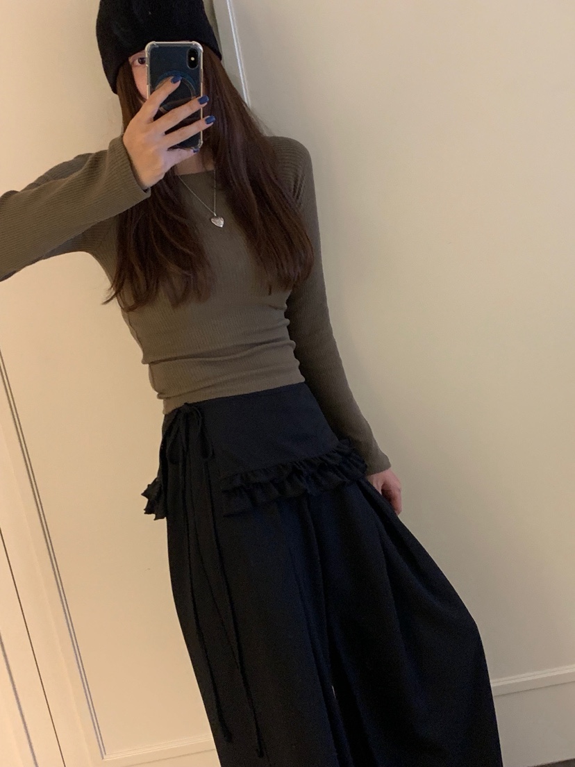 BADCALM韓國代購㊣女士新品熱賣時尚人氣真品休閑25秋冬裙褲BADCALM裙褲