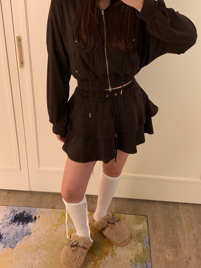 BADCALM東大門㊣代購女裝新品時尚25秋冬夾克連帽衫羊毛柔軟BADCALM夾克