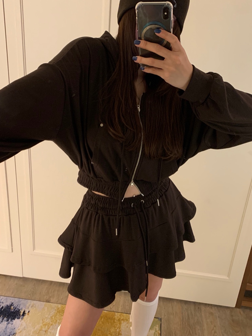 BADCALM東大門㊣代購女裝新品時尚25秋冬夾克連帽衫羊毛柔軟BADCALM夾克