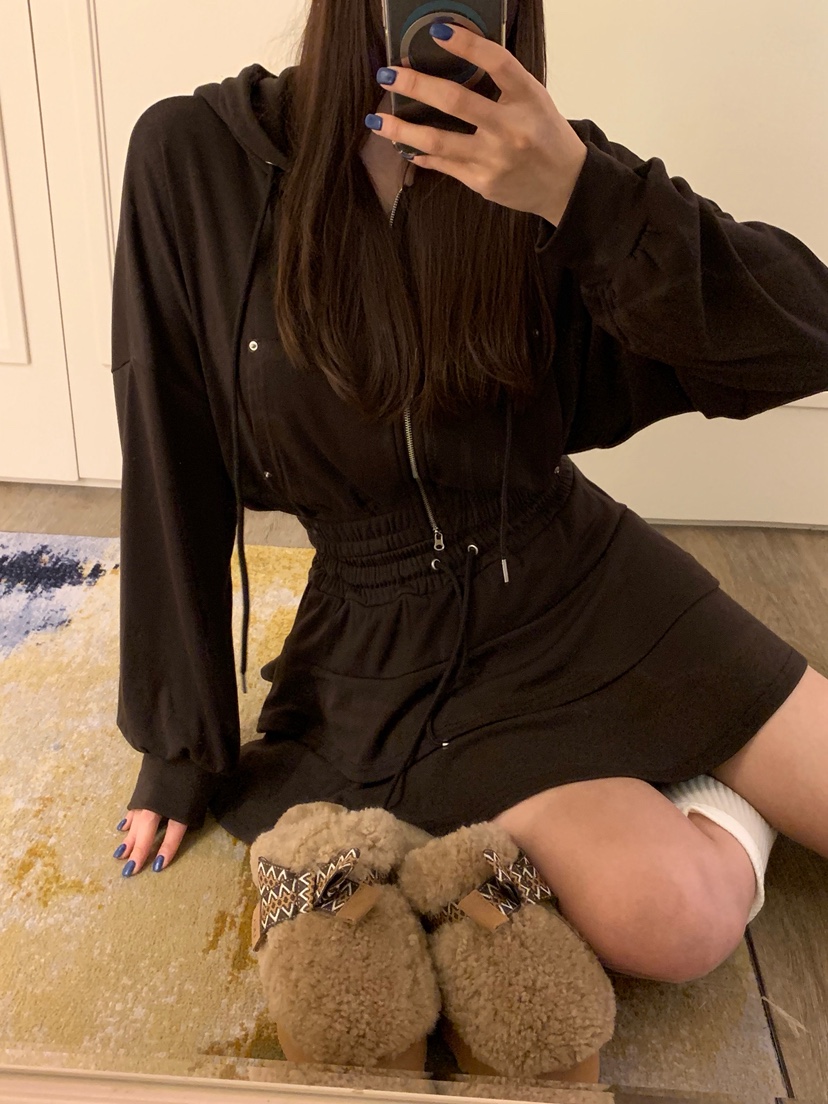 BADCALM東大門㊣代購女裝新品時尚25秋冬夾克連帽衫羊毛柔軟BADCALM夾克