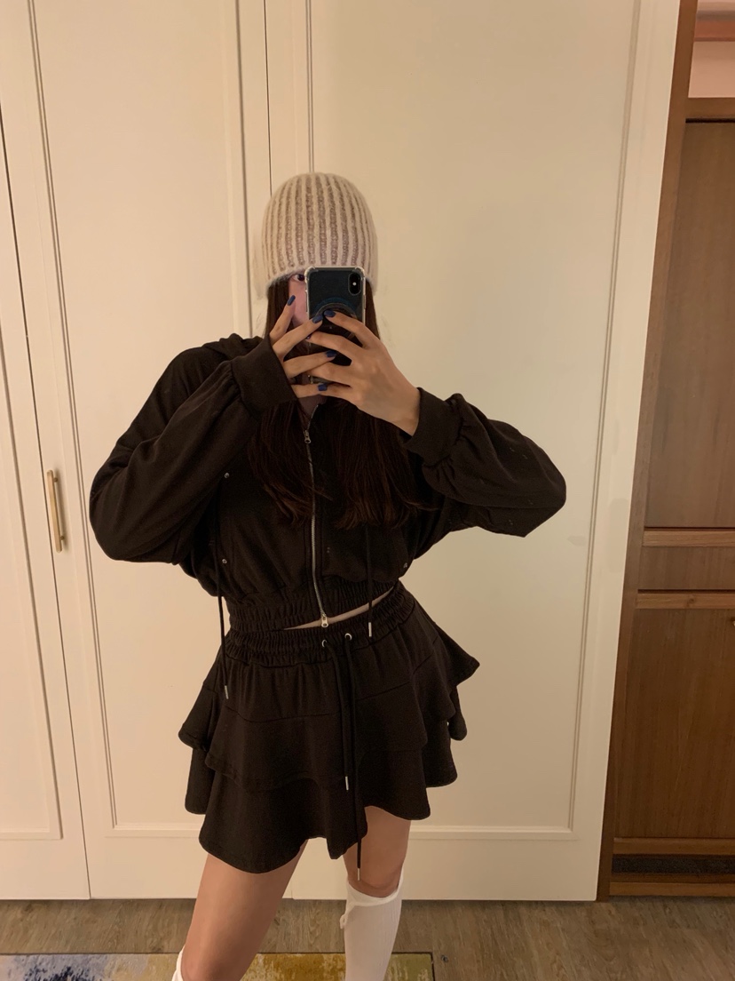 BADCALM東大門㊣代購女裝新品時尚25秋冬夾克連帽衫羊毛柔軟BADCALM夾克