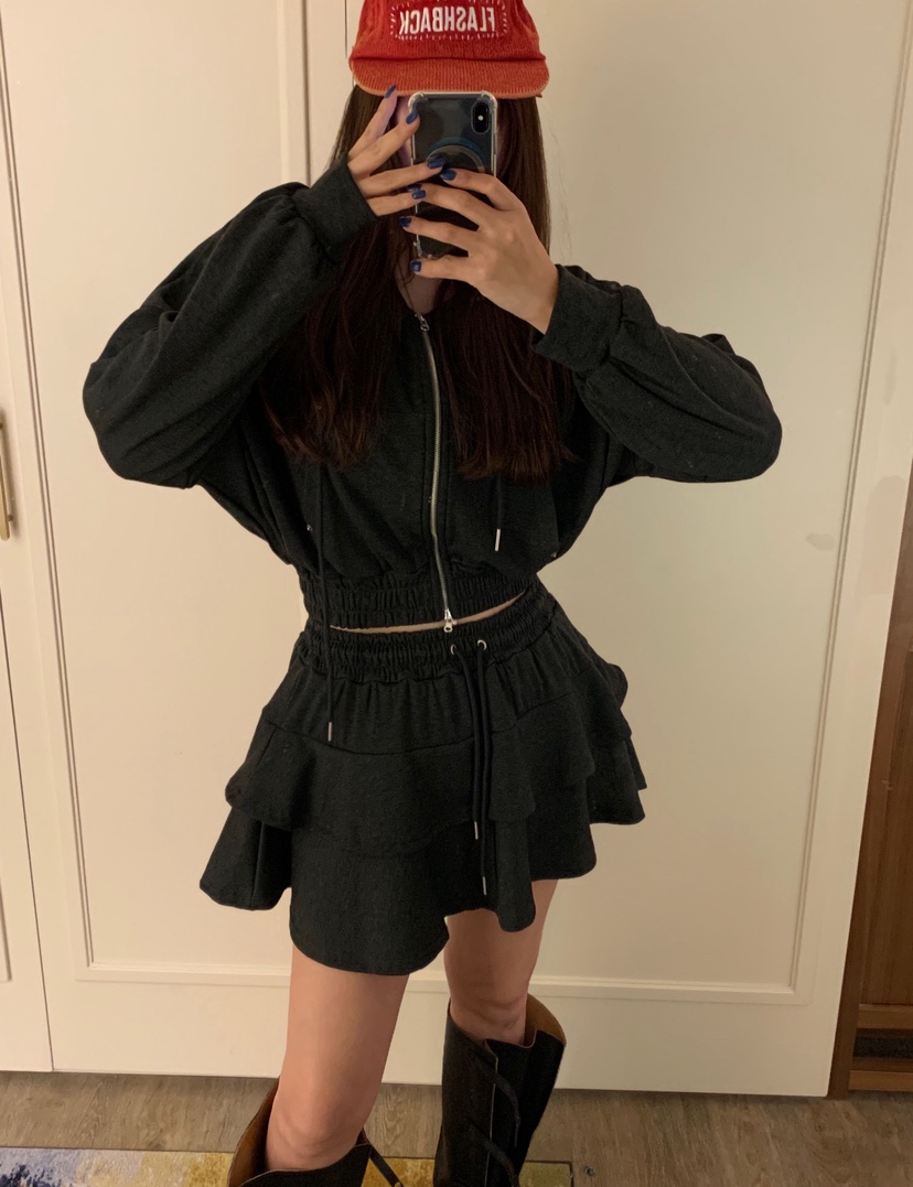 BADCALM東大門㊣代購女裝新品時尚25秋冬夾克連帽衫羊毛柔軟BADCALM夾克