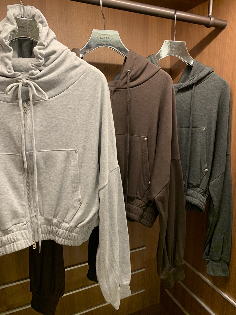 BADCALM東大門㊣代購女裝新品時尚25秋冬夾克連帽衫羊毛柔軟BADCALM夾克