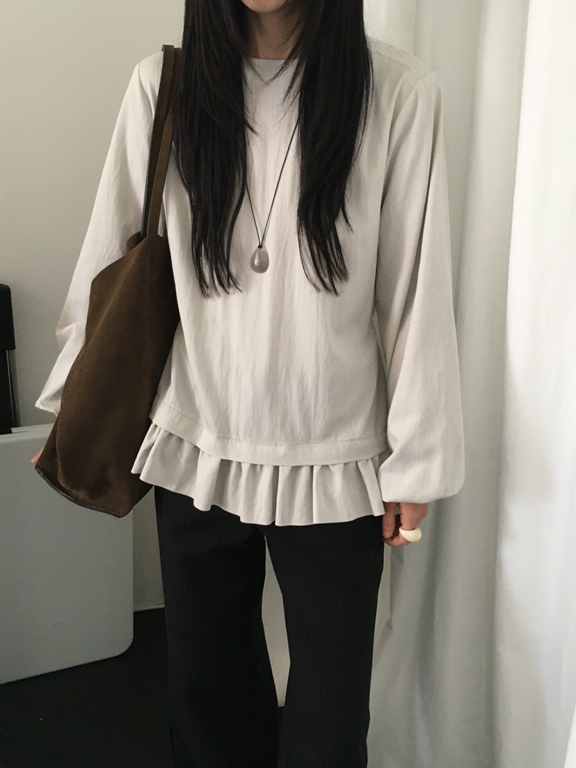 OURS東大門㊣直郵女裝新品熱賣真品時尚25秋冬職業襯衫蕾絲衫OURS襯衫/蕾絲衫