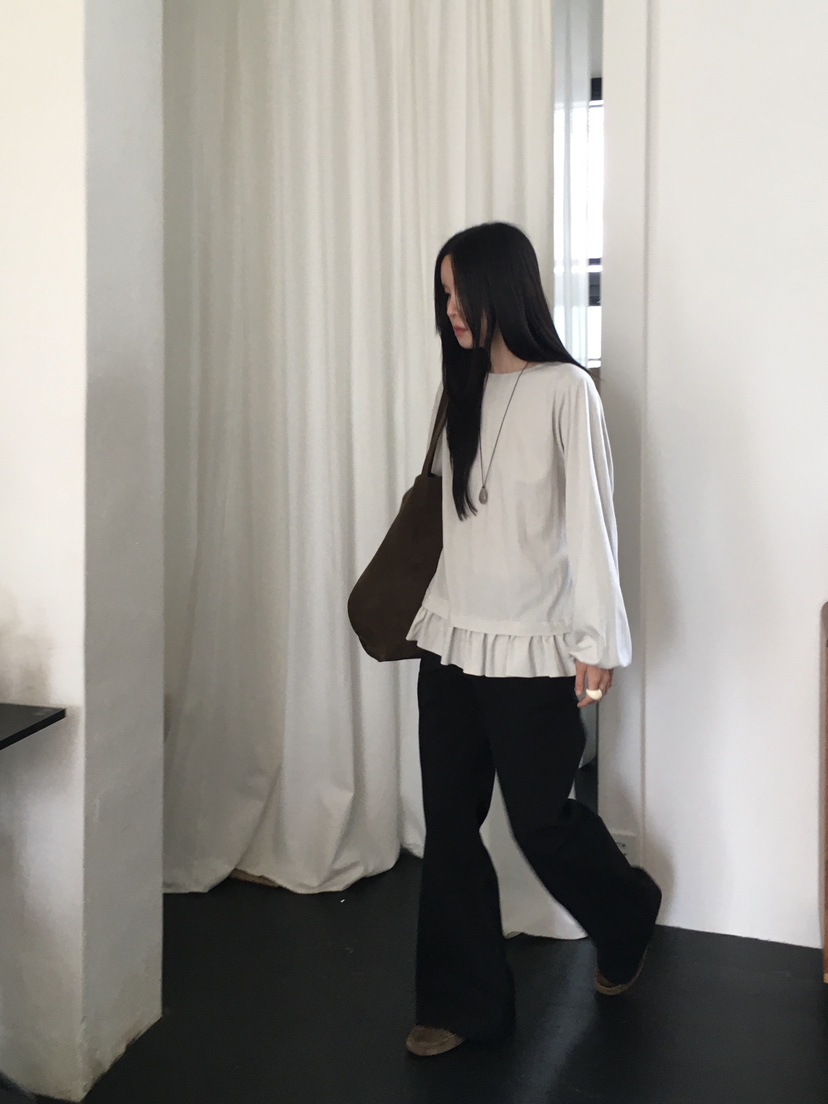 OURS東大門㊣直郵女裝新品熱賣真品時尚25秋冬職業襯衫蕾絲衫OURS襯衫/蕾絲衫