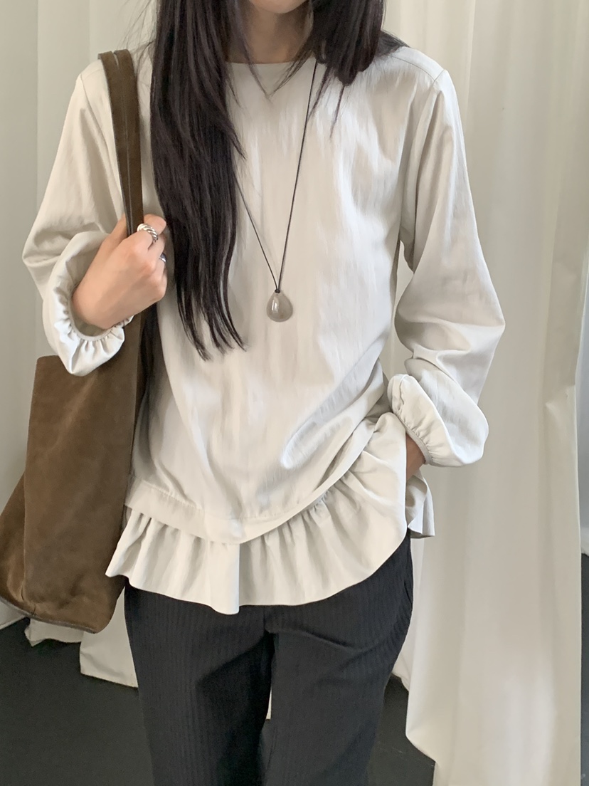 OURS東大門㊣直郵女裝新品熱賣真品時尚25秋冬職業襯衫蕾絲衫OURS襯衫/蕾絲衫