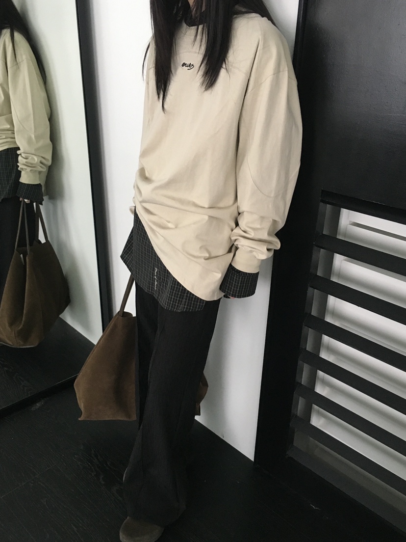 OURS韓國代購㊣女裝新品熱賣推薦真品休閑人氣職業時尚長袖T恤OURS長袖T恤