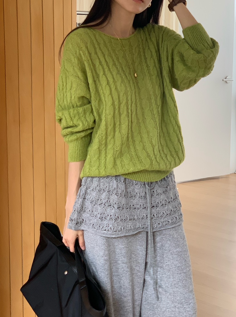 DE GO YOU韓國代購㊣女士新款推薦職業25秋冬針織衫馬海毛DE GO YOU針織衫