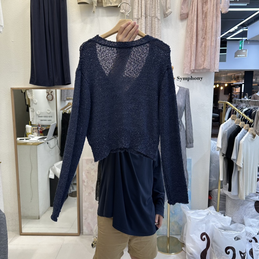 SYMPHONY東大門㊣實拍女士新品休閑推薦針織衫可愛的V領開衫SYMPHONY針織衫