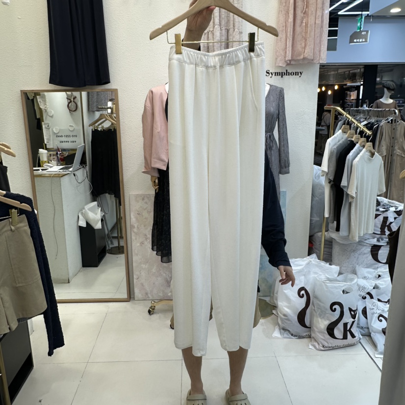 SYMPHONY韓國代購㊣女裝新品人氣25秋冬休閑真品休閑褲可愛的SYMPHONY休閑褲圖色1