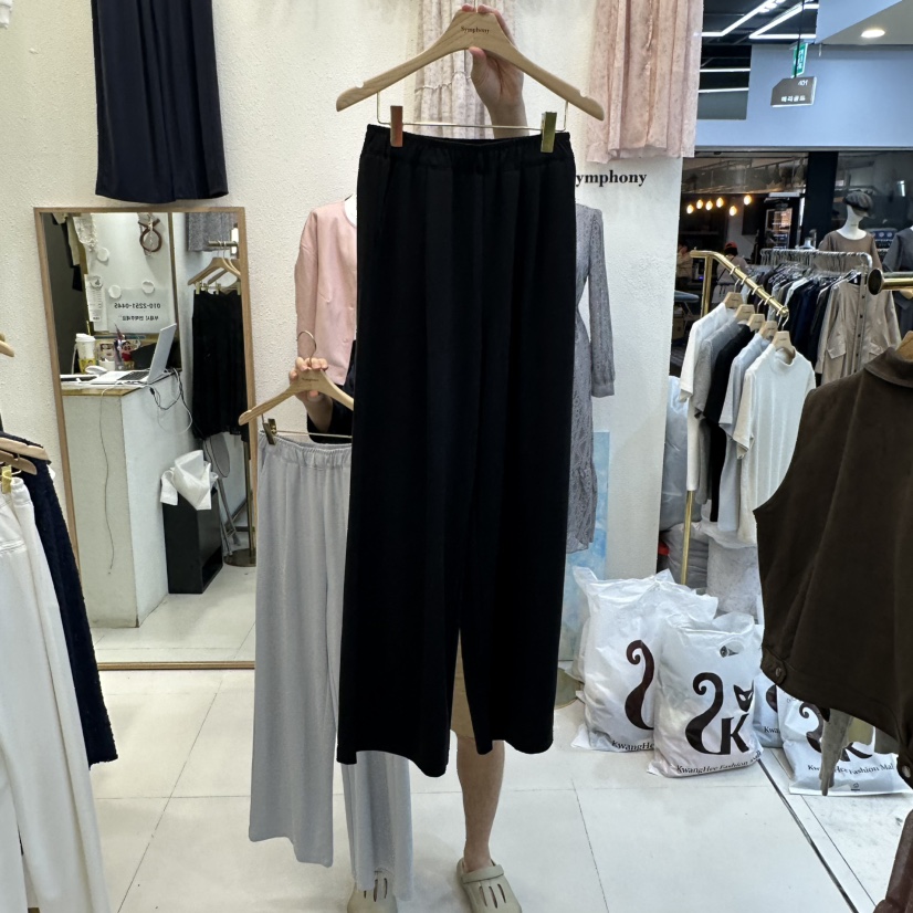 SYMPHONY韓國代購㊣女裝新品人氣25秋冬休閑真品休閑褲可愛的SYMPHONY休閑褲圖色4黑色