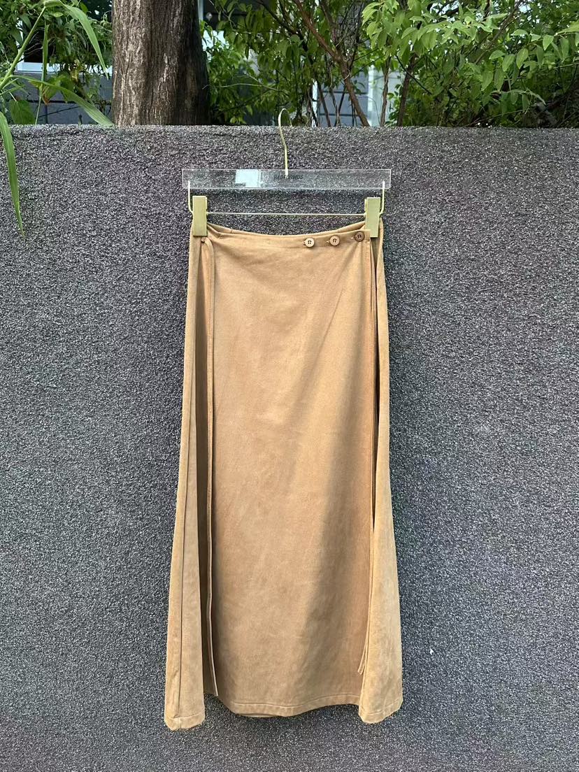 BADFORMUS韓國直郵㊣女士新款休閑職業人氣半身裙中短裙紐扣BADFORMUS半身裙/中短裙圖色1