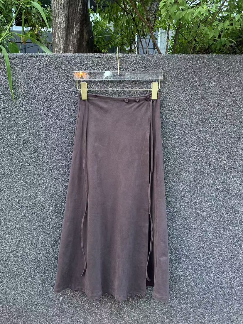 BADFORMUS韓國直郵㊣女士新款休閑職業人氣半身裙中短裙紐扣BADFORMUS半身裙/中短裙圖色2