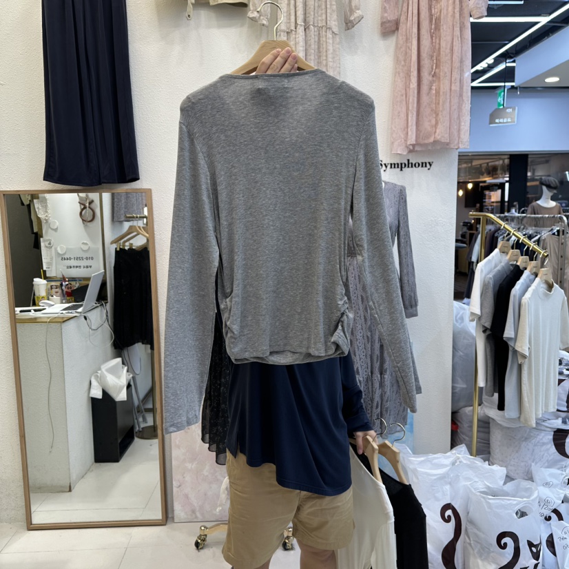 SYMPHONY東大門㊣代購女裝新品熱賣25秋冬推薦人氣職業長袖T恤SYMPHONY長袖T恤
