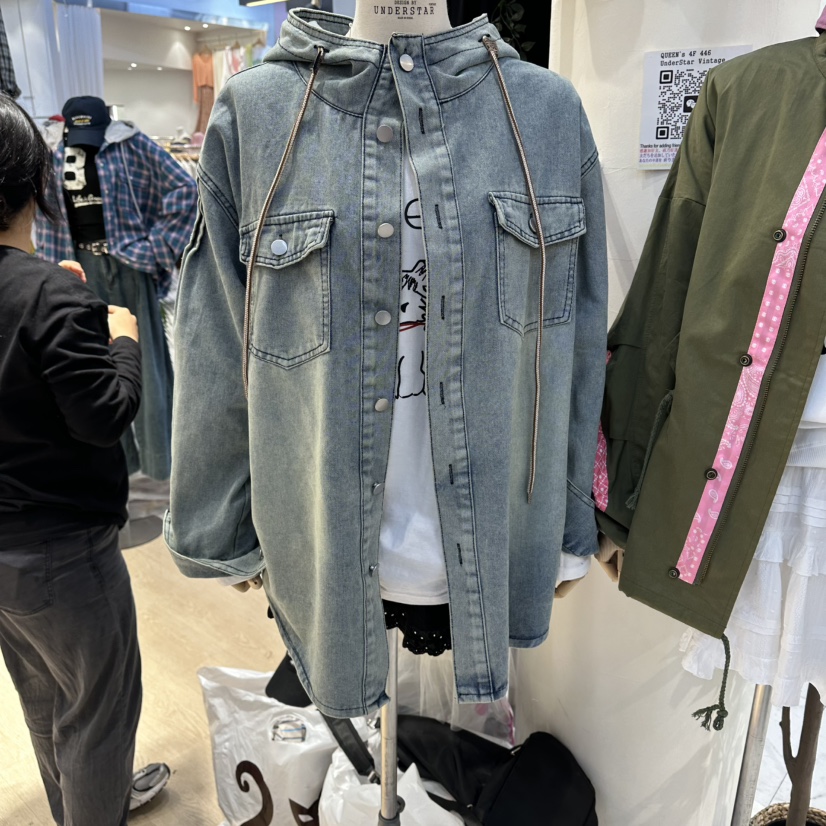 UNDERSTAR_VINTAGE東大門㊣代購女士新品休閑真品時尚夾克連帽UNDERSTAR_VINTAGE夾克圖色1