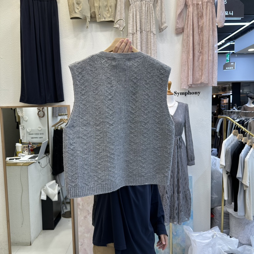 SYMPHONY東大門㊣實拍女裝新品真品人氣熱賣休閑馬甲可愛的V領SYMPHONY馬甲