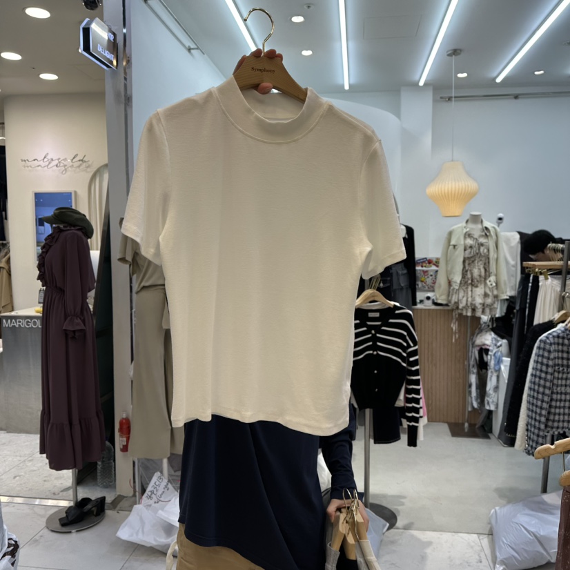 SYMPHONY韓國直郵㊣女裝新款25秋冬人氣推薦職業熱賣T恤可愛的SYMPHONYT恤圖色1
