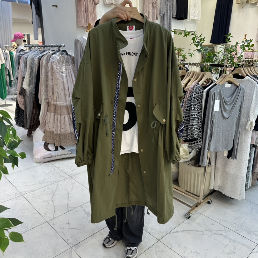 UNDERSTAR_VINTAGE東大門㊣代購女裝新品時尚真品25秋冬長款風衣UNDERSTAR_VINTAGE長款風衣