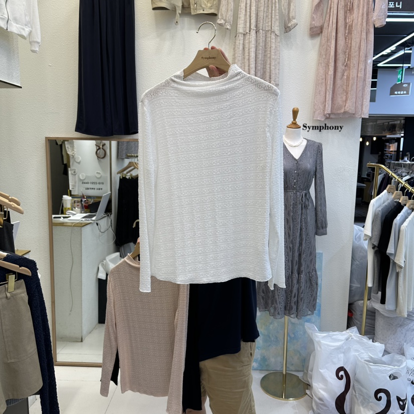 SYMPHONY東大門㊣代購女裝新品職業25秋冬襯衫蕾絲衫可愛的SYMPHONY襯衫/蕾絲衫圖色1