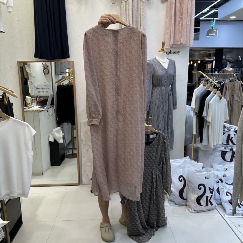 SYMPHONY韓國直郵㊣女士新款職業熱賣25秋冬連衣裙可愛的V領SYMPHONY連衣裙