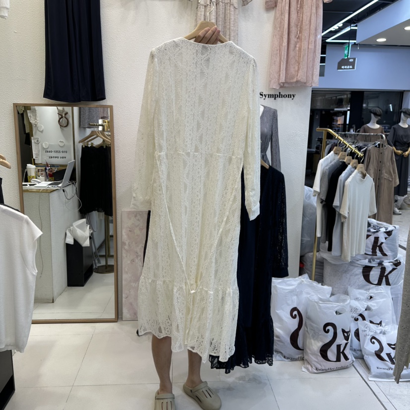 SYMPHONY韓國代購㊣女士新款推薦人氣休閑連衣裙可愛的蕾絲SYMPHONY連衣裙