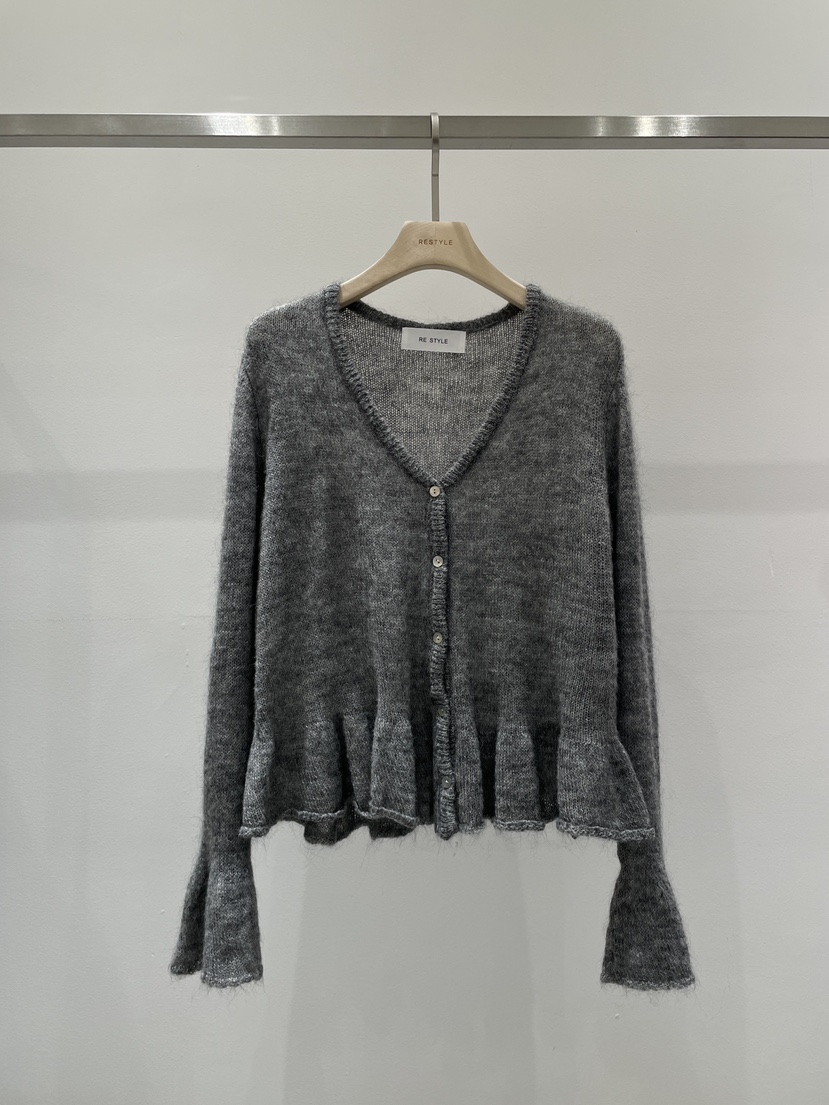 RE STYLE-Q韓國代購㊣女裝新品25秋冬推薦熱賣針織衫開衫RE STYLE針織衫圖色2