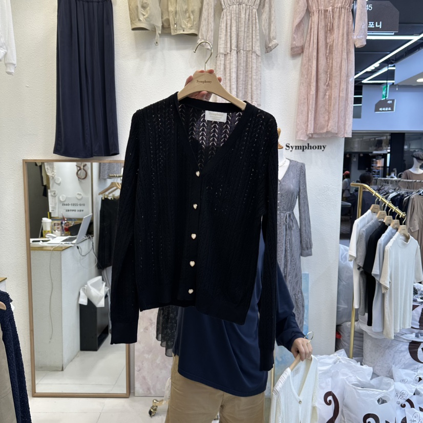 SYMPHONY韓國直郵㊣女士新品熱賣時尚職業針織衫可愛的開衫SYMPHONY針織衫圖色2