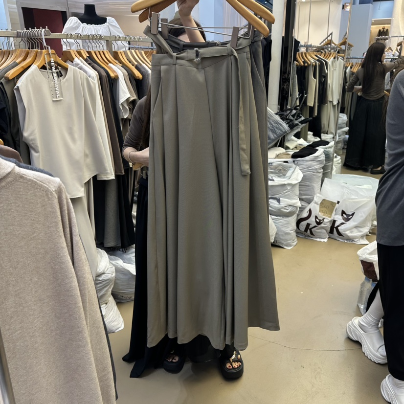 SANS韓國直郵㊣女裝新品休閑人氣25秋冬職業真品休閑褲含腰帶SANS休閑褲圖色1