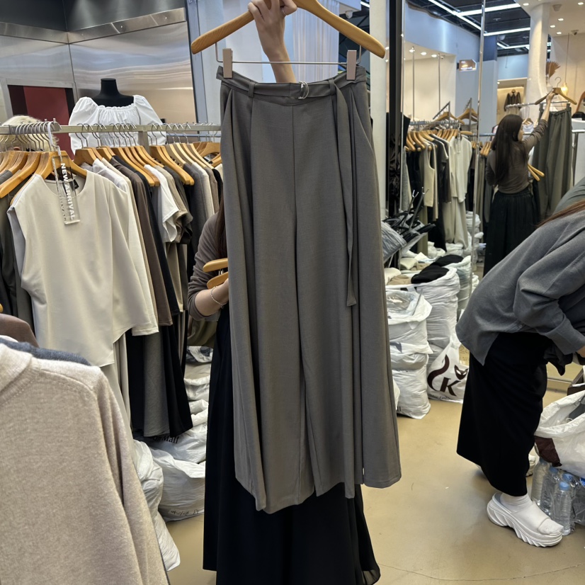 SANS韓國直郵㊣女裝新品休閑人氣25秋冬職業真品休閑褲含腰帶SANS休閑褲圖色3