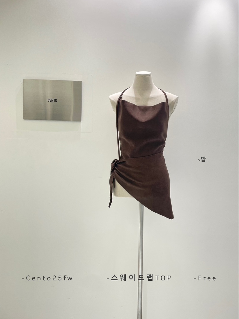 CENTO韓國直郵㊣女裝新款人氣推薦時尚25秋冬吊帶背心絨面革CENTO吊帶/背心圖色2