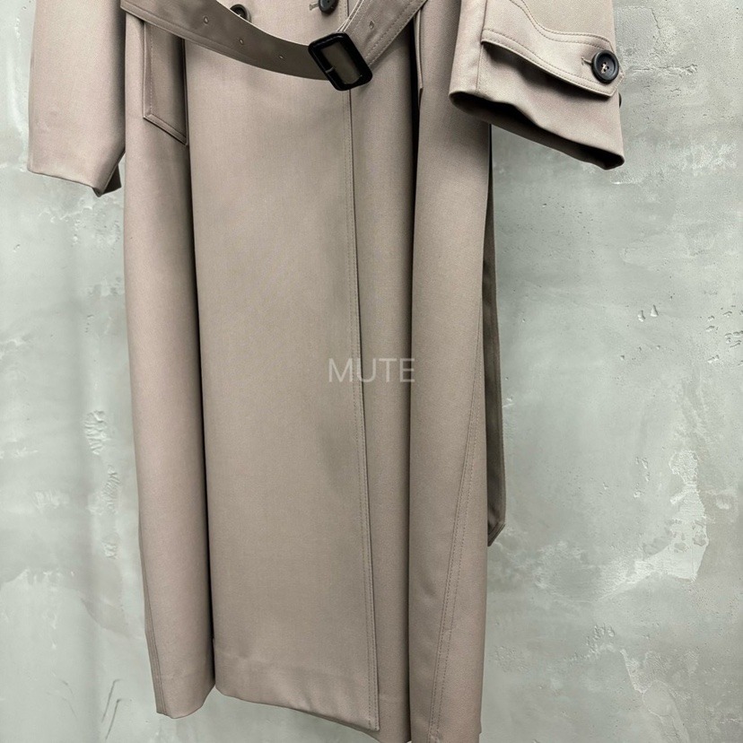 MUTE-P韓國代購㊣女士新品休閑職業推薦熱賣長款風衣含腰帶MUTE長款風衣