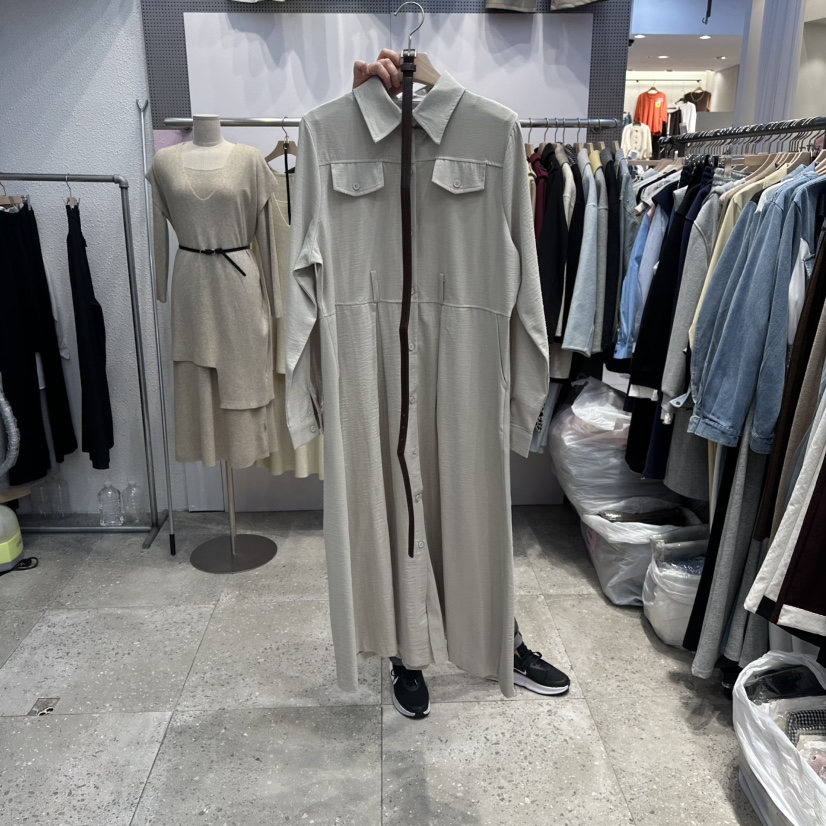 BLOOM東大門㊣直郵女裝新品休閑熱賣職業人氣連衣裙不含腰帶BLOOM-Q連衣裙圖色1