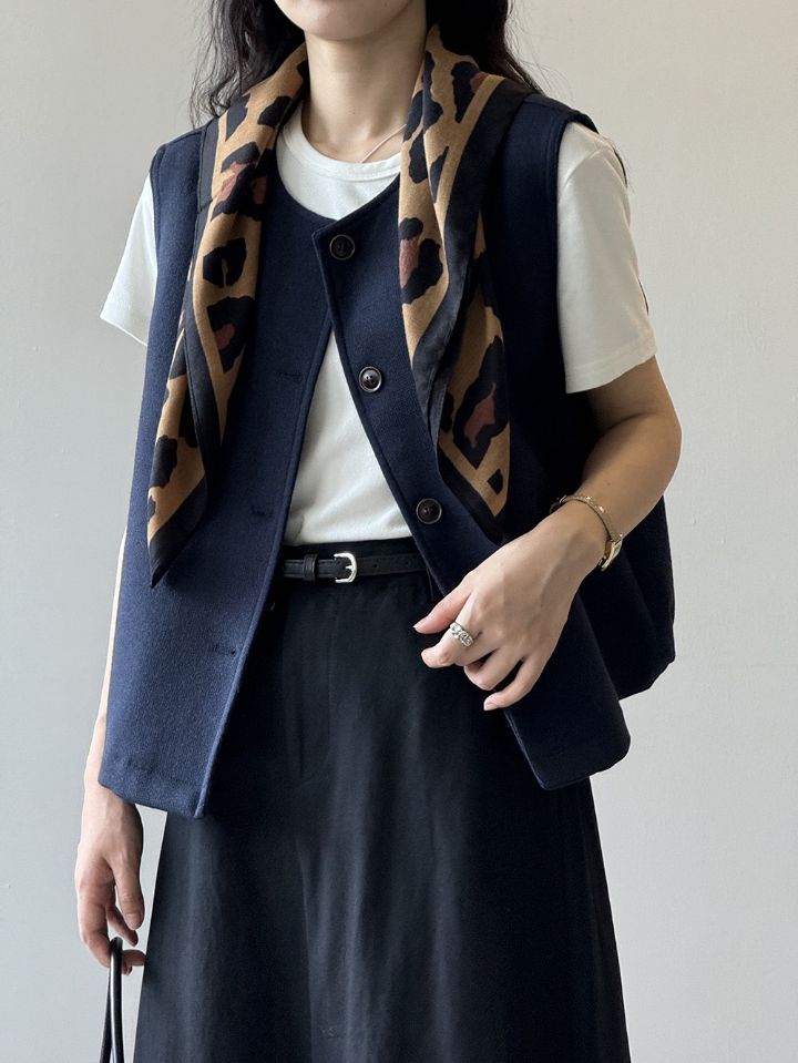 STAY HERE東大門㊣代購女裝新品真品25秋冬休閑圍巾披肩豹紋STAY HERE圍巾/披肩