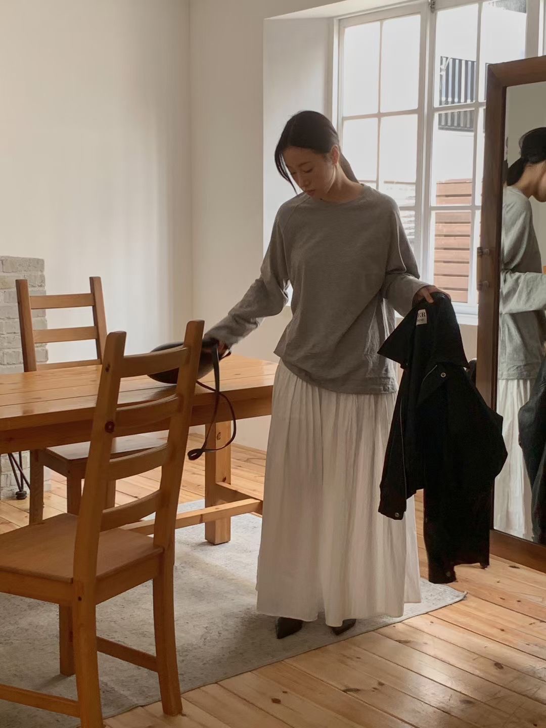 DOVER韓國直郵㊣女士新品推薦真品職業休閑熱賣時尚長裙褶皺DOVER長裙