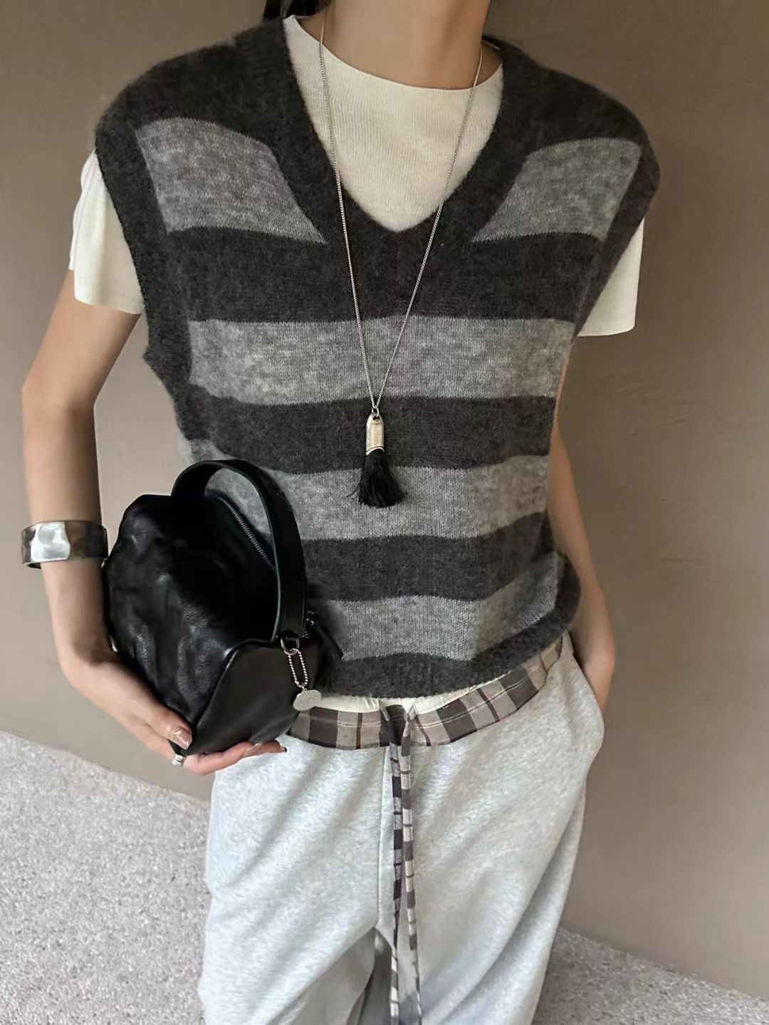 DOVER東大門㊣實拍女士新品25秋冬休閑吊帶背心不含內搭安哥拉DOVER吊帶/背心