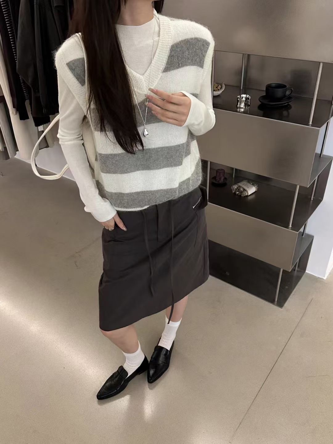 DOVER東大門㊣實拍女士新品25秋冬休閑吊帶背心不含內搭安哥拉DOVER吊帶/背心