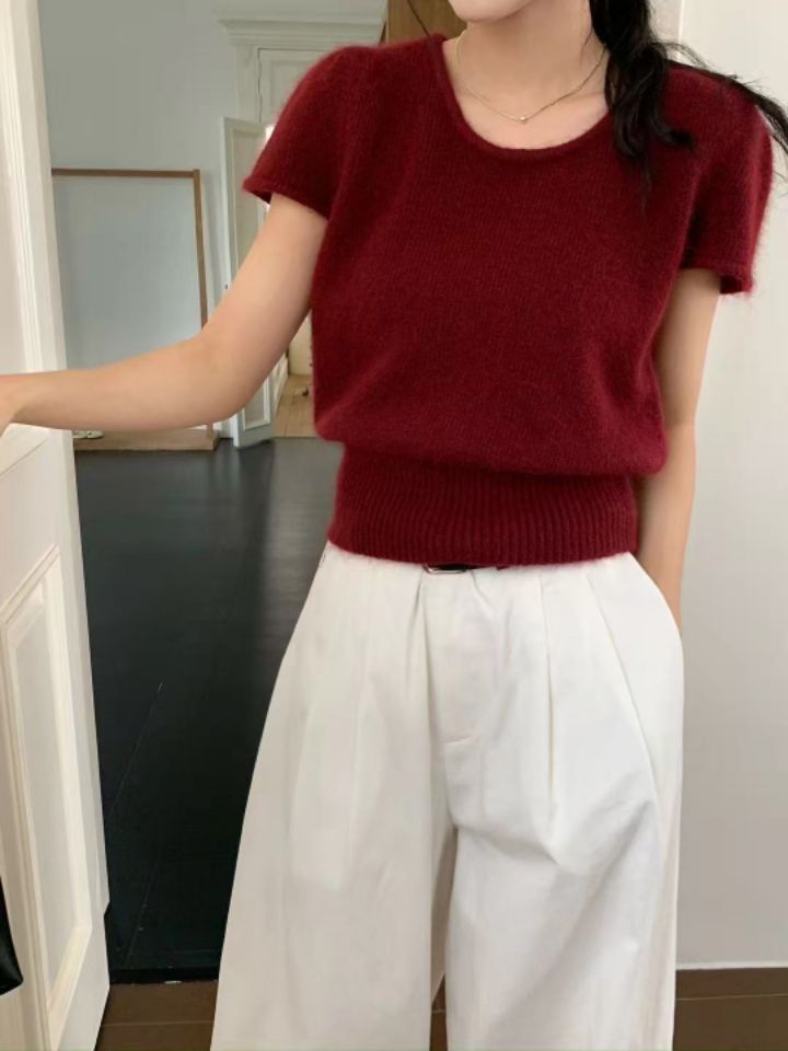 STAY HERE東大門㊣實拍女裝新款25秋冬人氣職業針織衫安哥拉STAY HERE針織衫