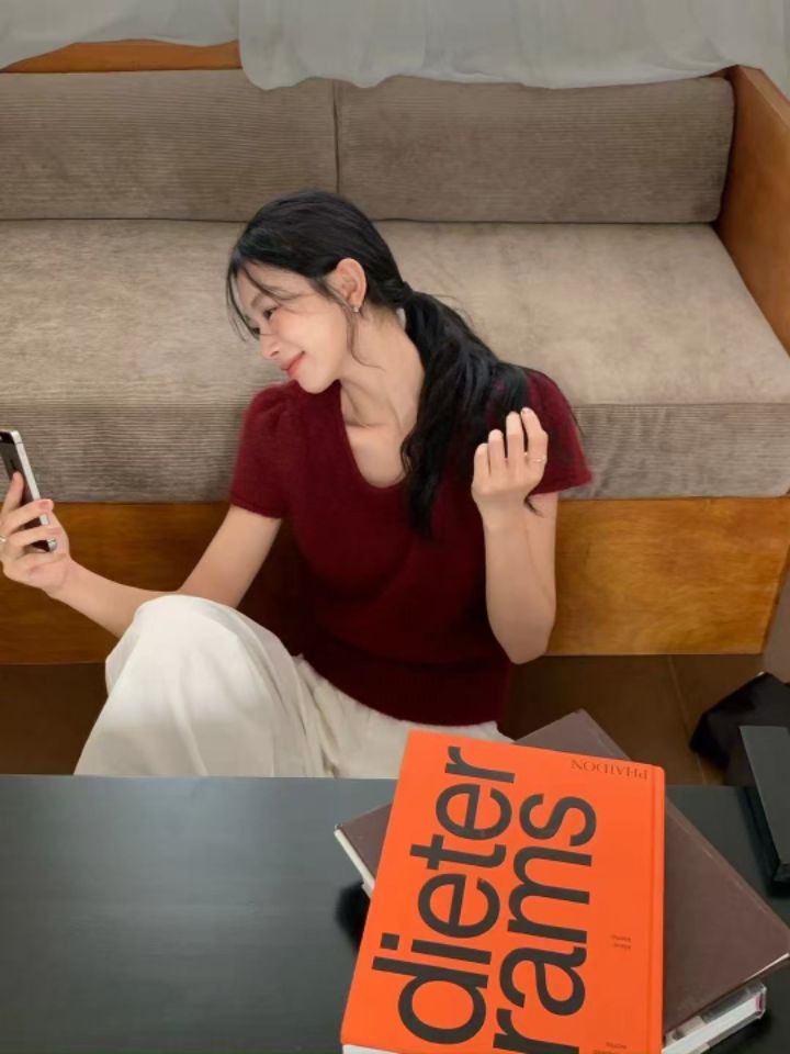 STAY HERE東大門㊣實拍女裝新款25秋冬人氣職業針織衫安哥拉STAY HERE針織衫