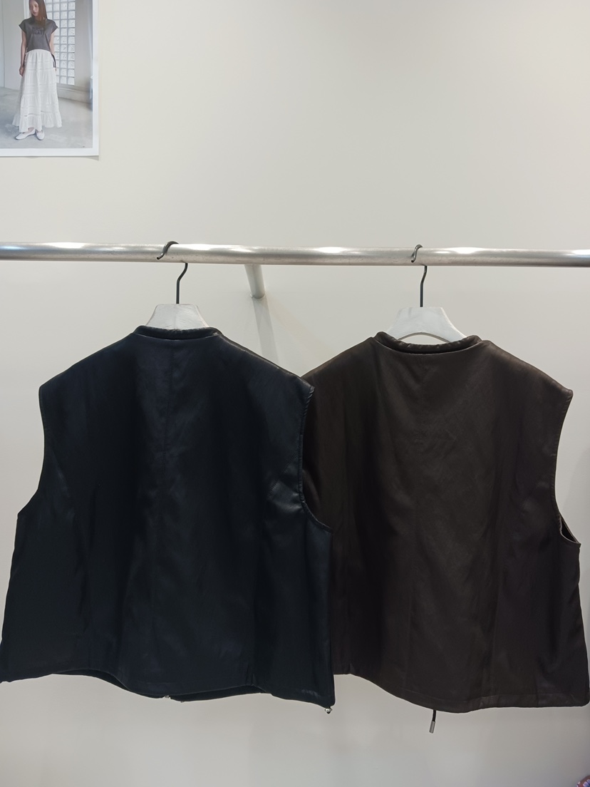 NEOUL東大門㊣實拍女裝新品推薦時尚人氣休閑25秋冬馬甲拉鏈NEOUL/ahin雙領標簽馬甲
